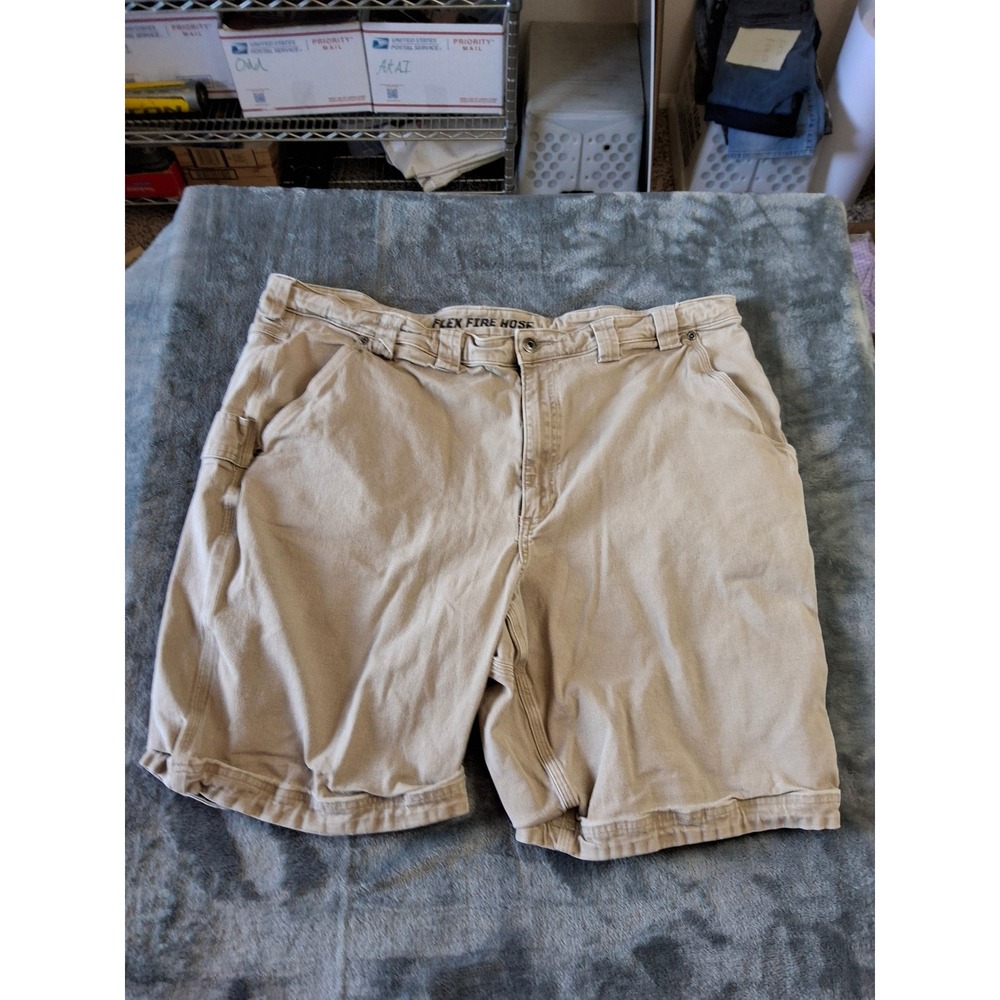 Duluth Trading Co Mens Flex Fire Hose Work Shorts Khaki Tan Size 44 Utility